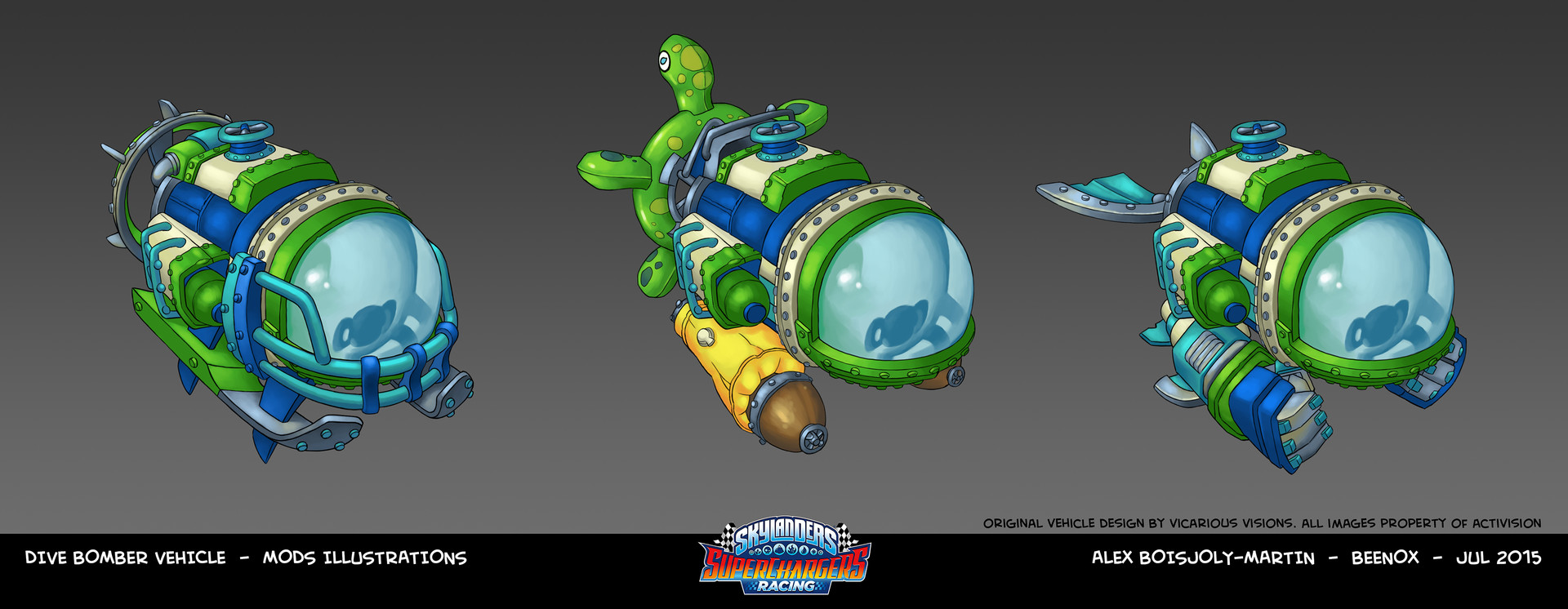 Skylanders: SuperChargers Racing Dive Bomber mod illustrations by Alex Boisjoly-Martin
