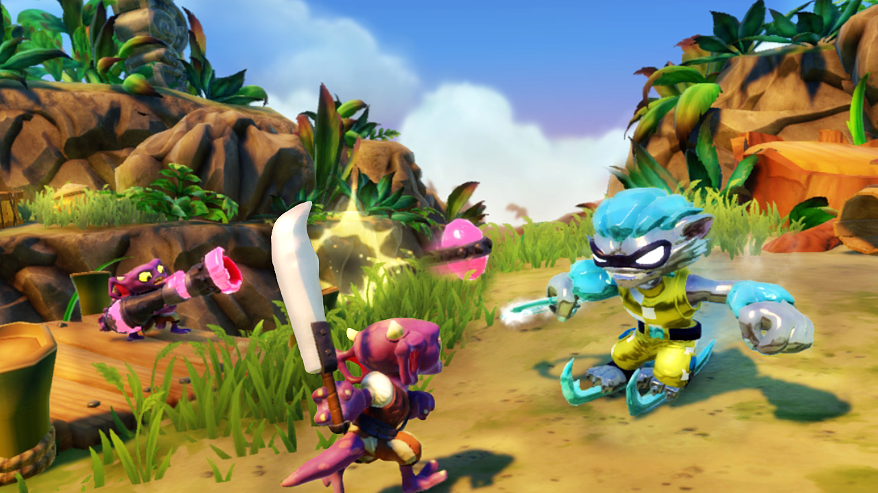 Nitro Freeze Blade in Cascade Glade Fighting against Evilized Greebles