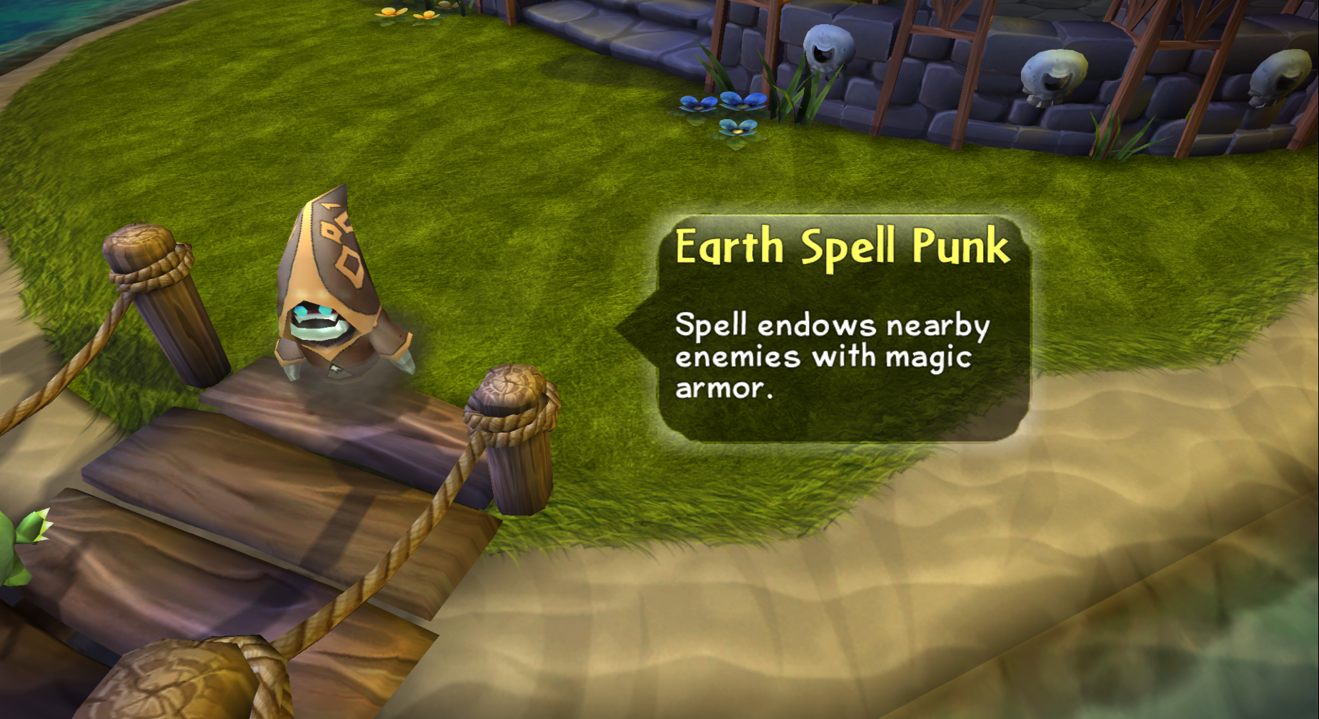 Earth Spell Punk's enemy intro at Stonetown (Wii)