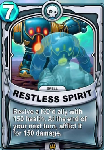The Restless Spirit card as seen in Battlecast.