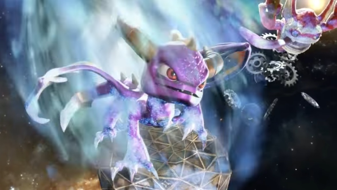 Spyro and Trigger Happy becoming frozen as they approach Earth in The Beginning trailer