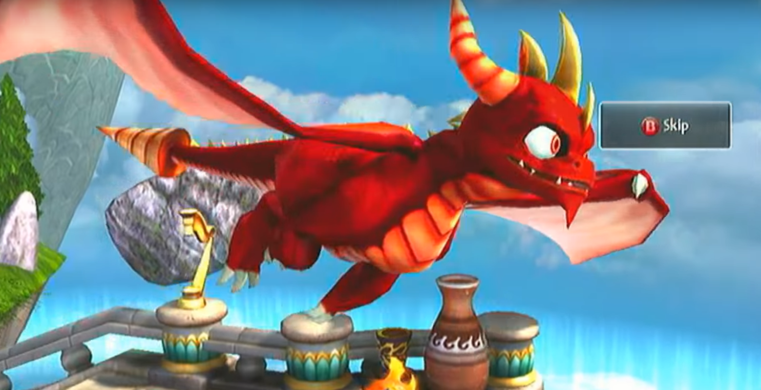 Flavius flying at the start of Dragon's Peak
