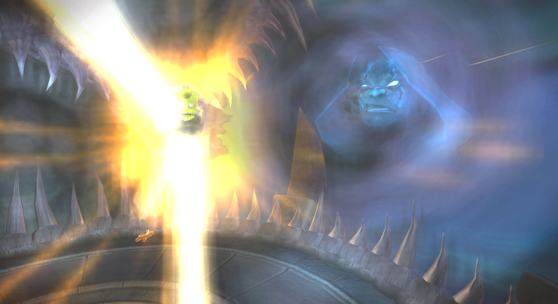 Kaos using the power of the Eternal Undead Source at Creepy Citadel