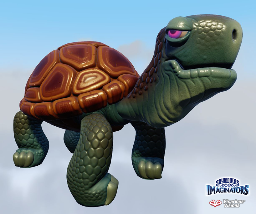 Model by Wyann Glenn of the turtle carrying Kaos's Lair