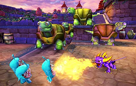 Spyro battling three Crunchers in Crystal Eye Castle