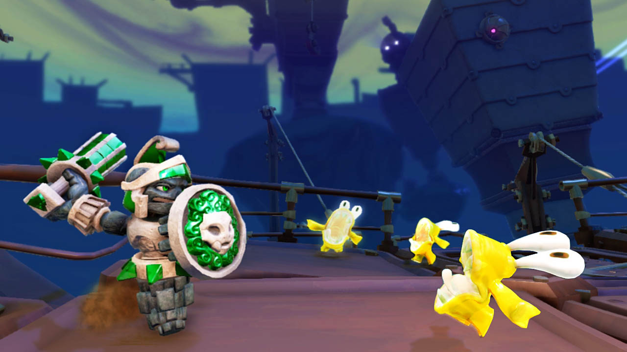 Doom Stone fighting three Chompy Pastepetals in Kaos' Fortress