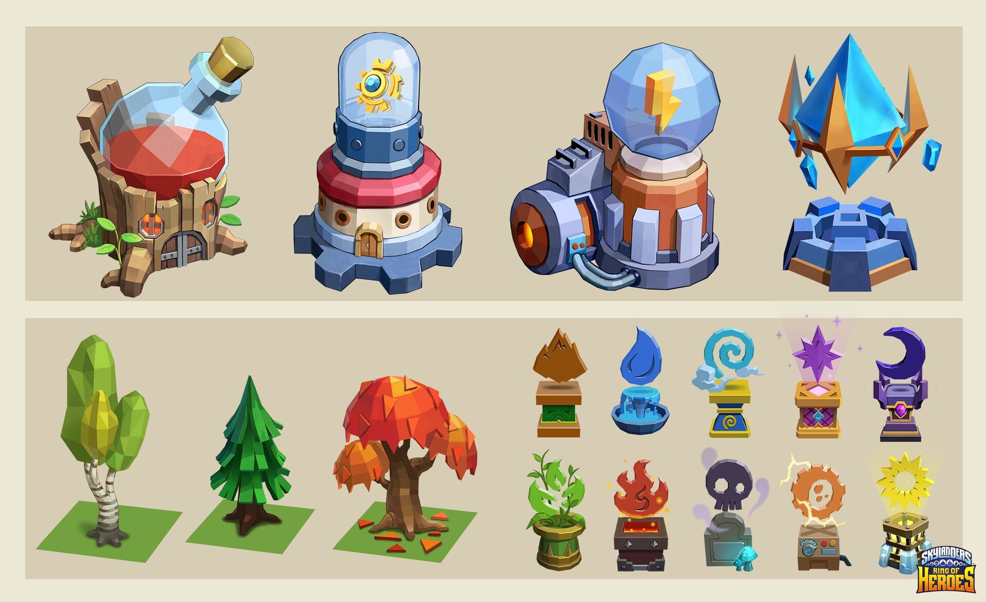 Sky Island decorations and facilities concept art by sunjung.