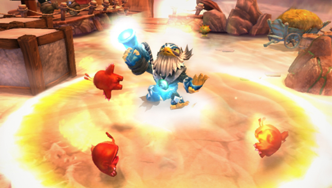 LightCore Jet Vac entering the game and defeating three Enfuego Chompies