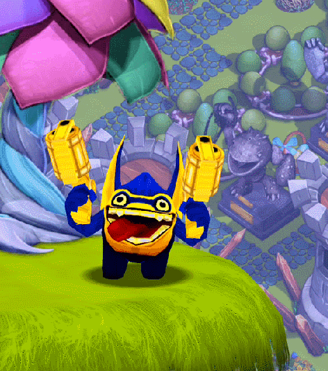 Legendary Trigger Happy's idle and poke animation in Skylanders: Lost Islands