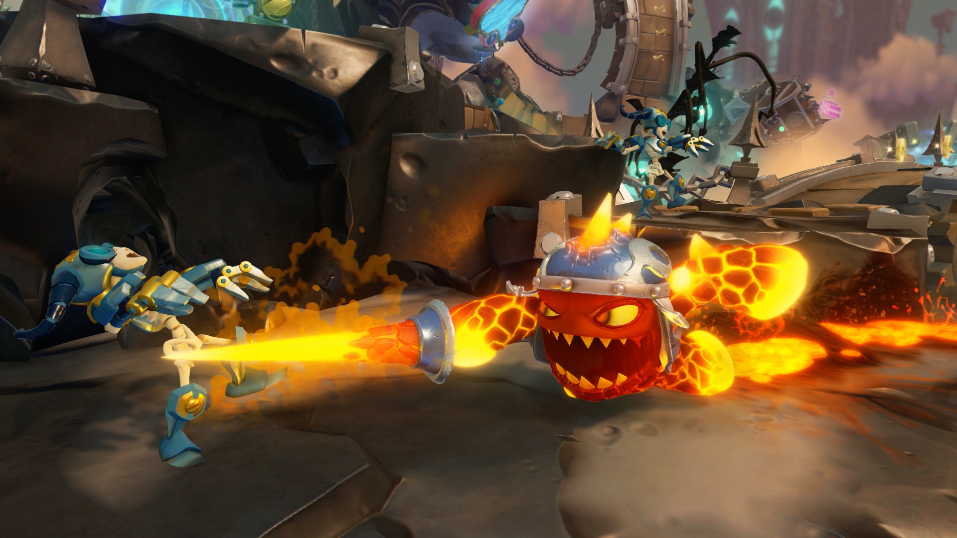 Lava Lance Eruptor attacking Blaster Casters