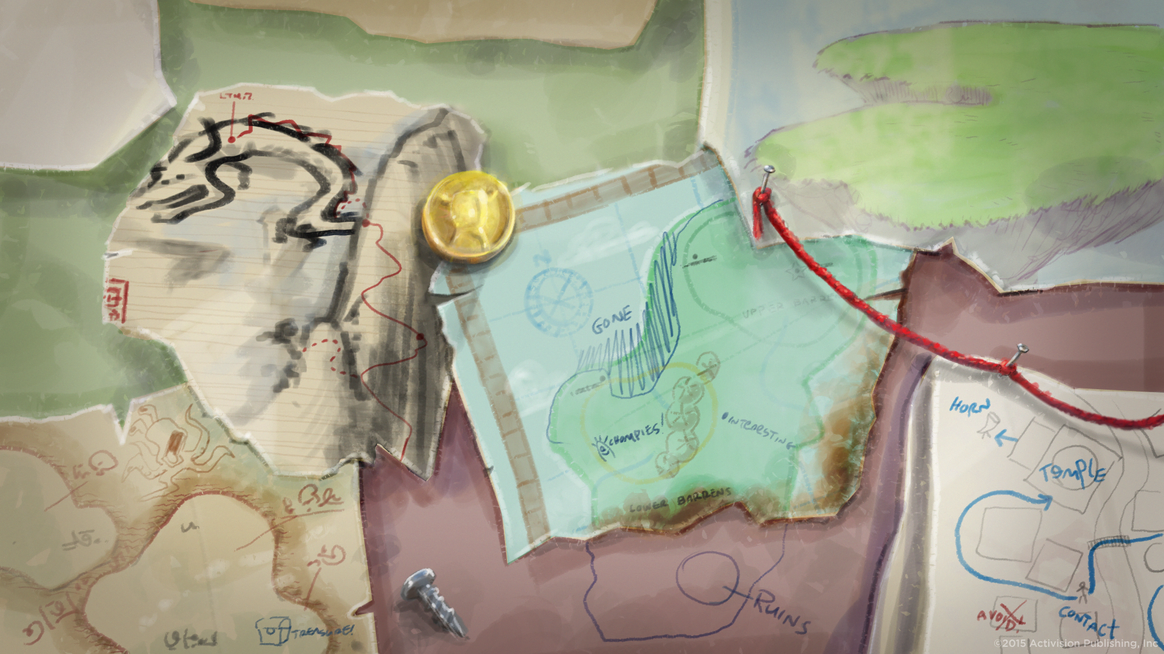 Map UI concept art by Steve Moss