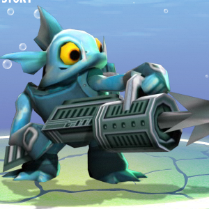 Screenshot from Gill Grunt's page from the original version of the Skylanders website