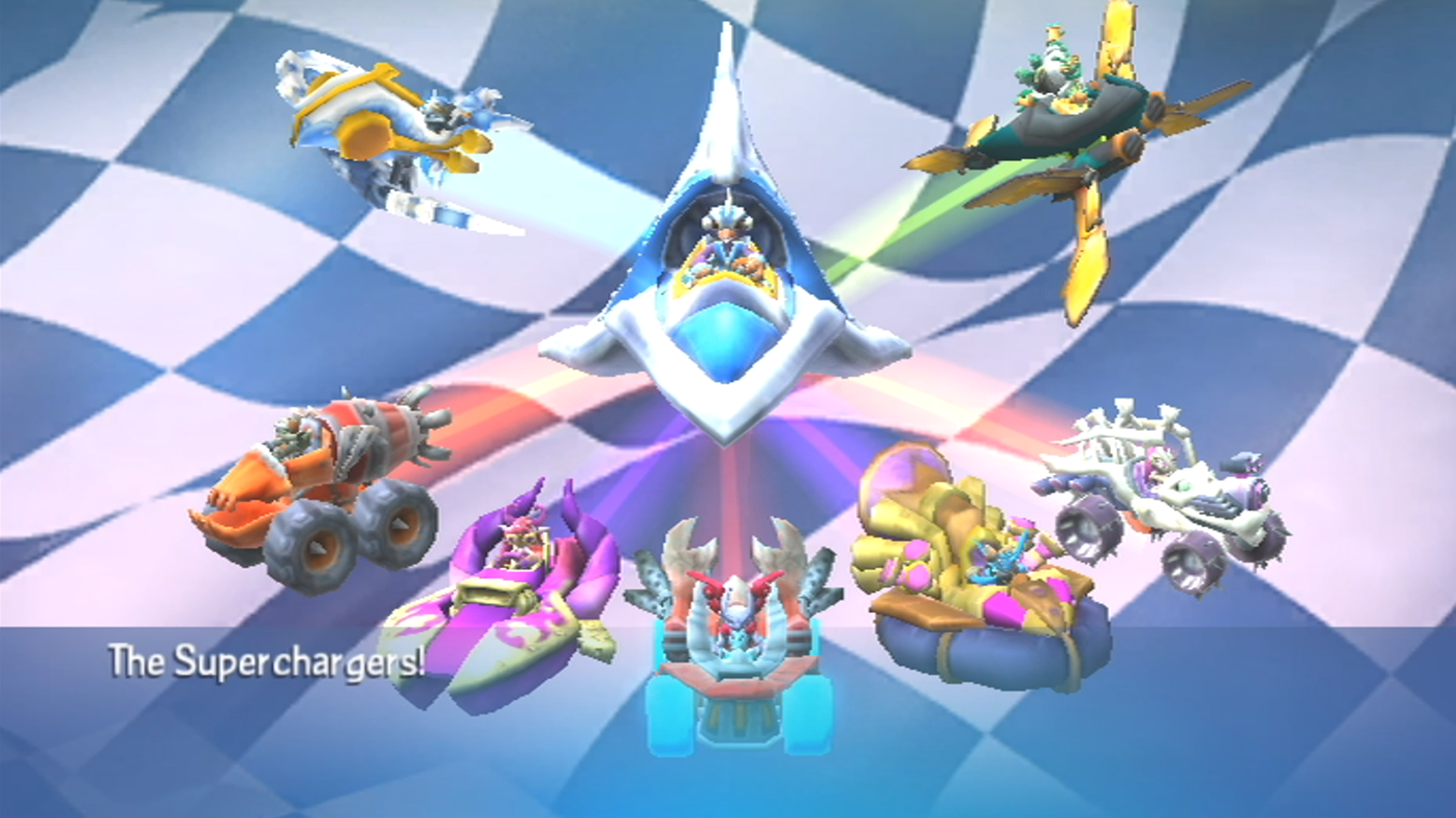 The SuperChargers in the Skylanders: SuperChargers Racing intro.