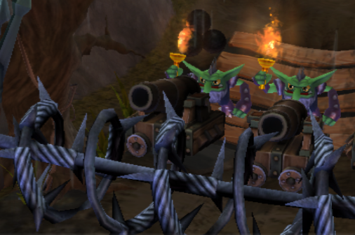 Blaster Trolls manning artillery at Goo Factory