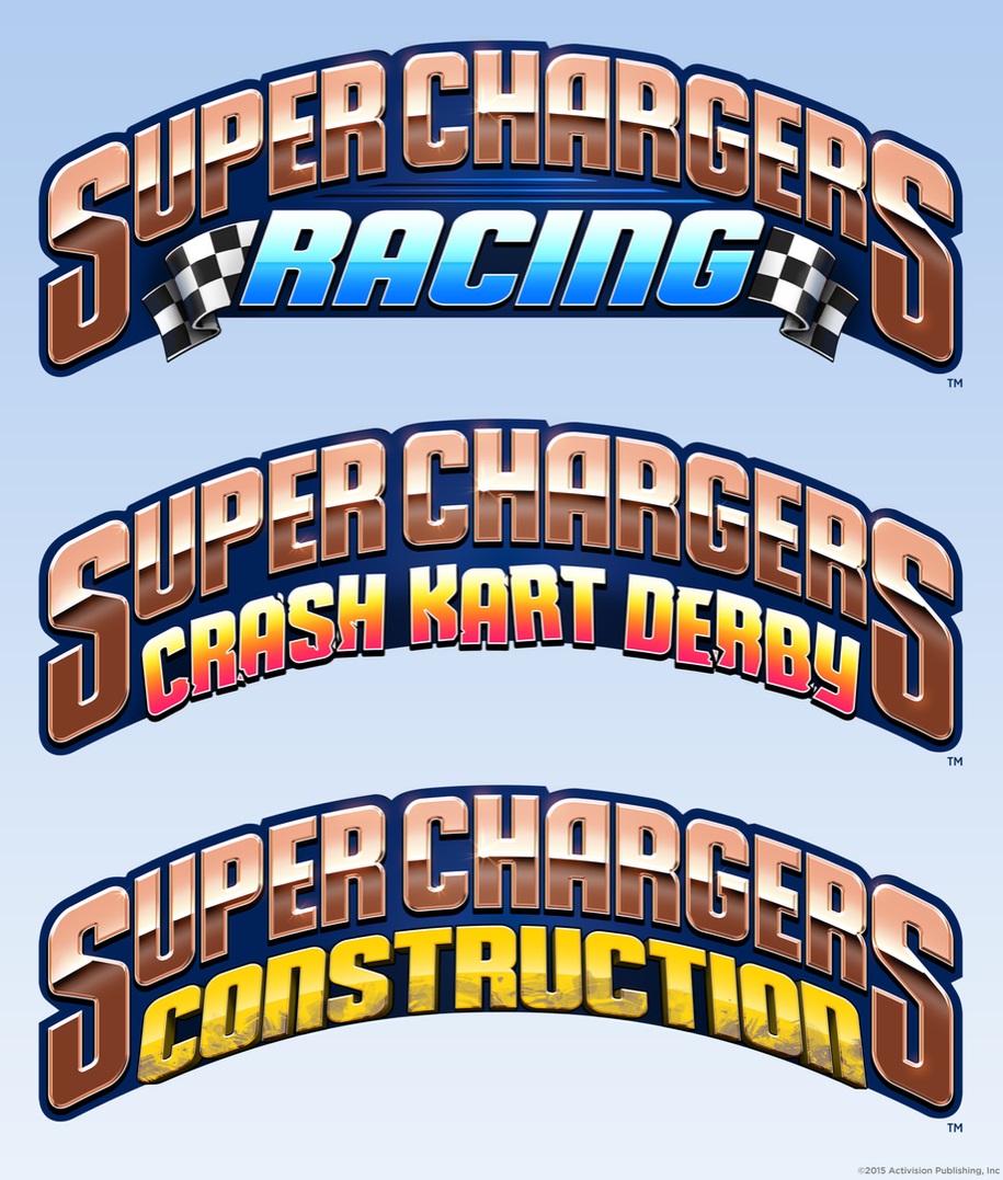 Scrapped logo concepts by Steve Moss for the SuperChargers brand for a sub-series of games centered around vehicle activities
