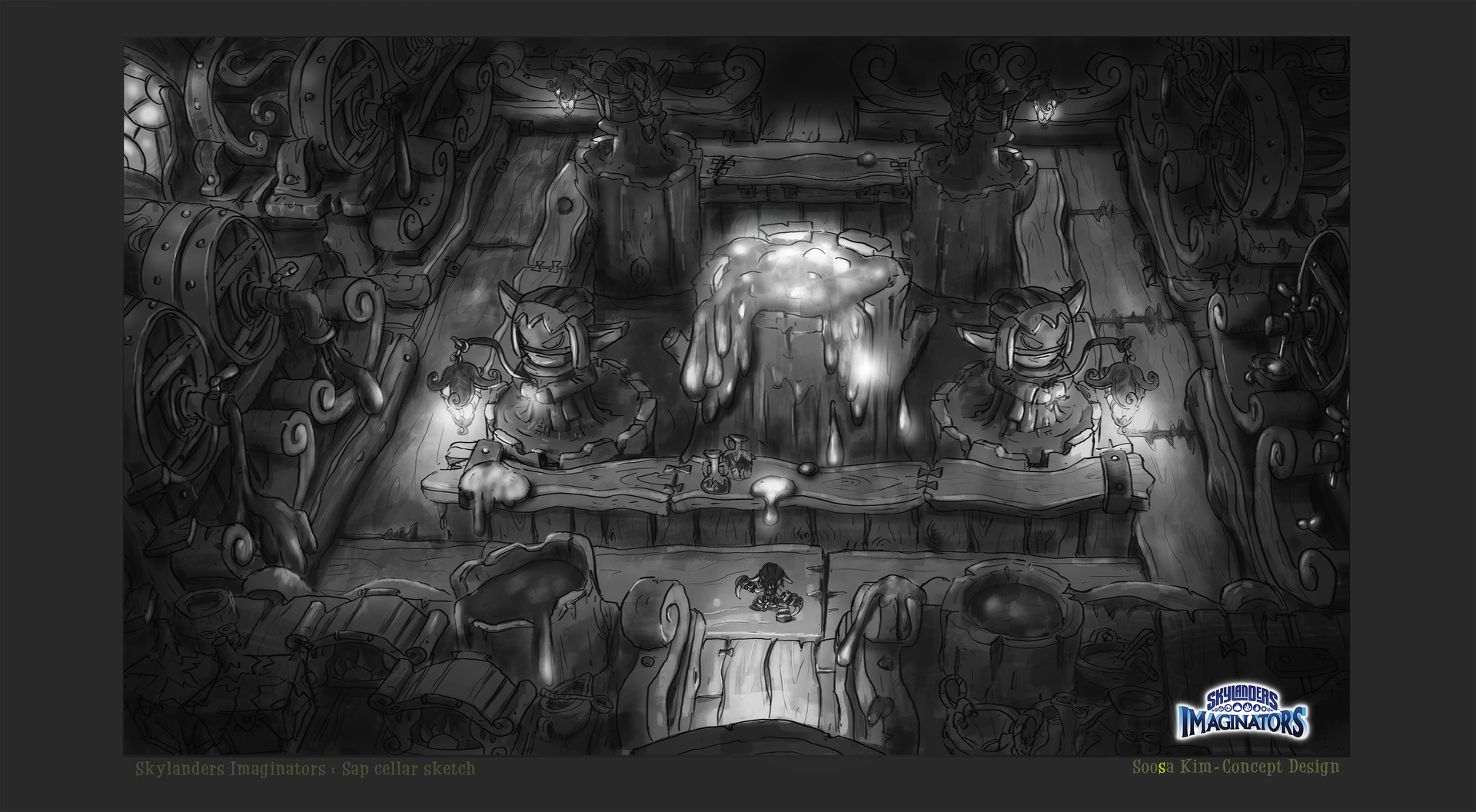 Stealth Elf in a Sap cellar sketch by Soosa Kim