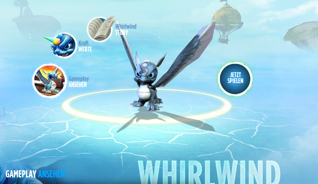 Screenshot from the official Skylanders website