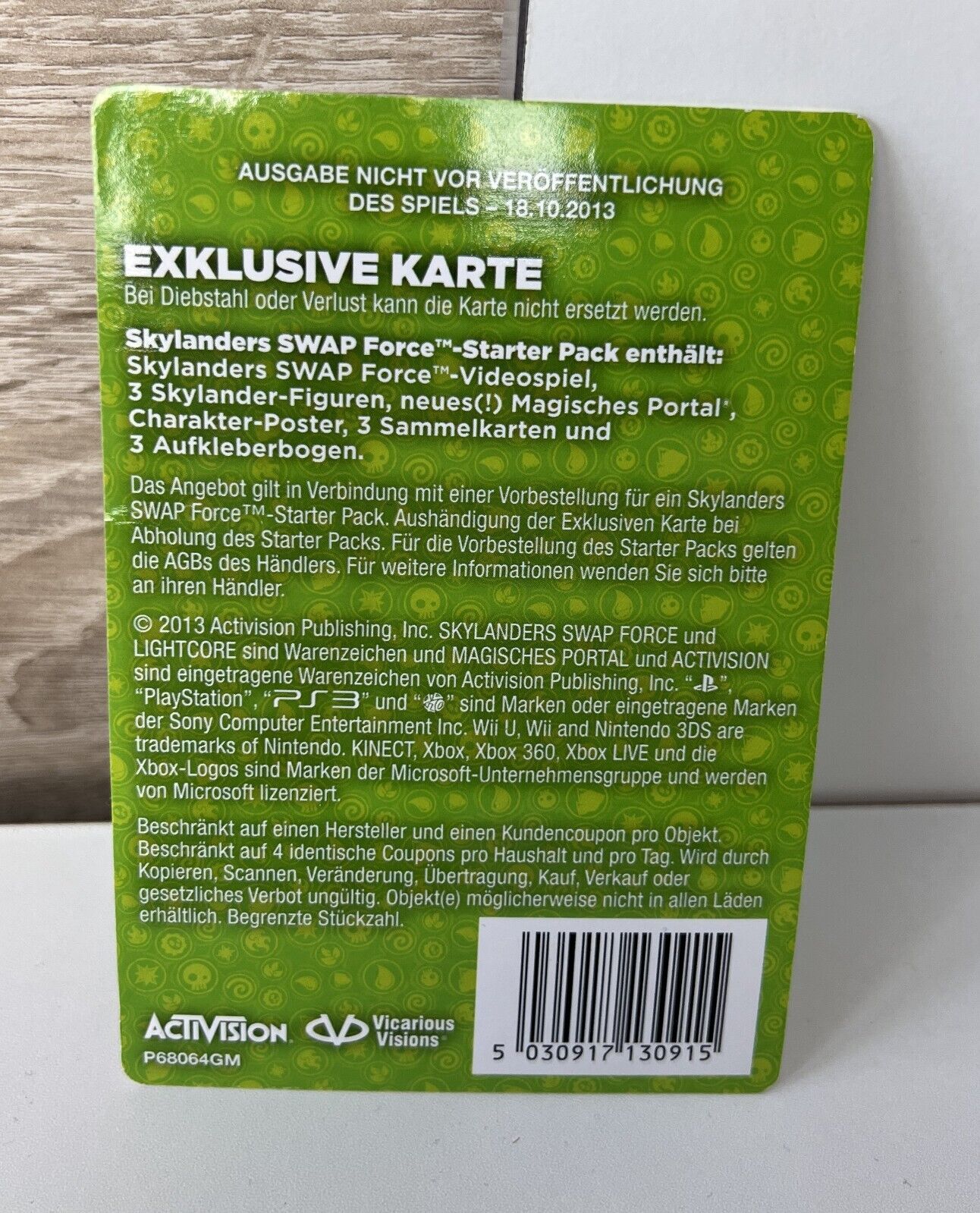 Backside of german Card