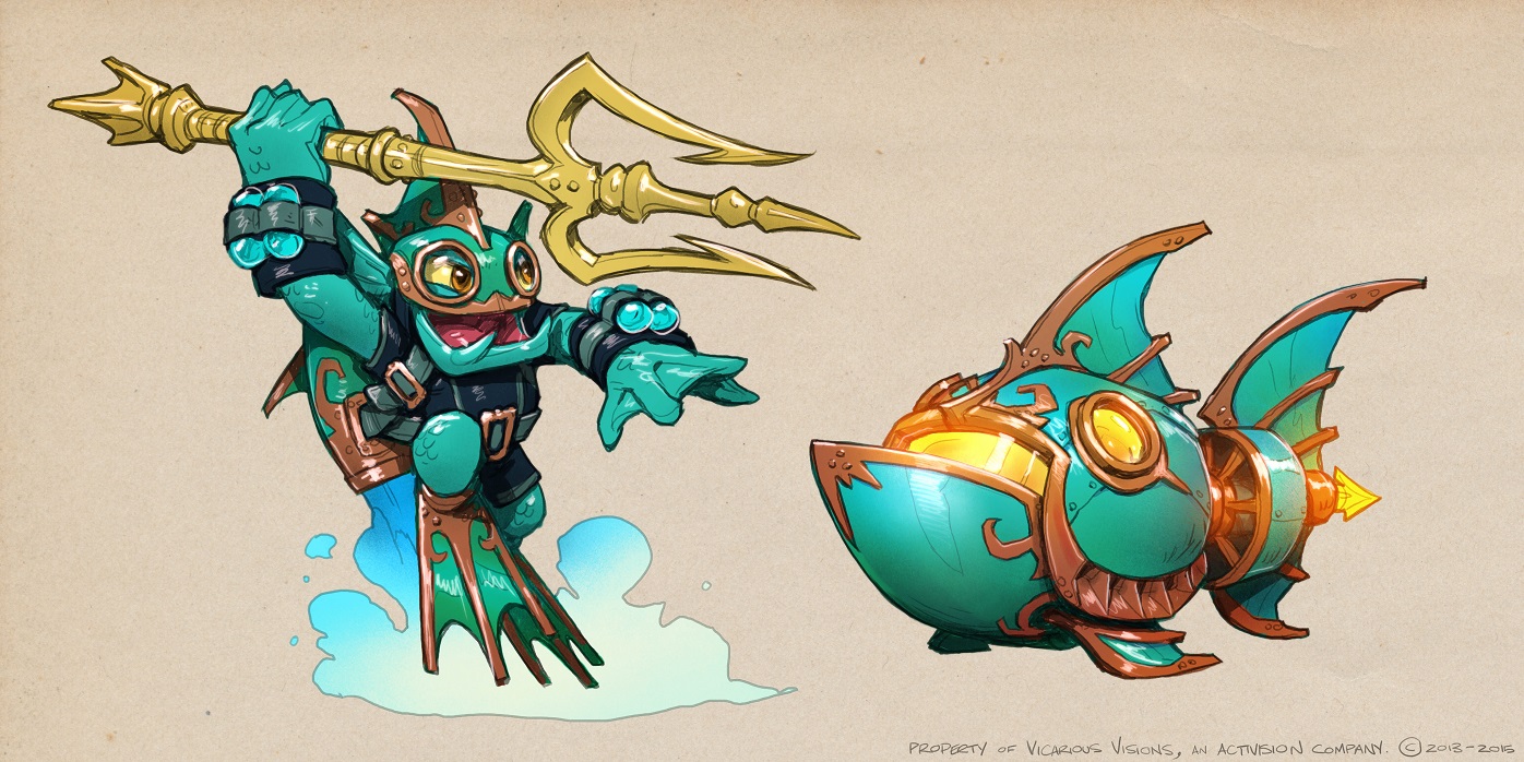 Deep Dive Gill Grunt and Reef Ripper concept by Dave Phillips