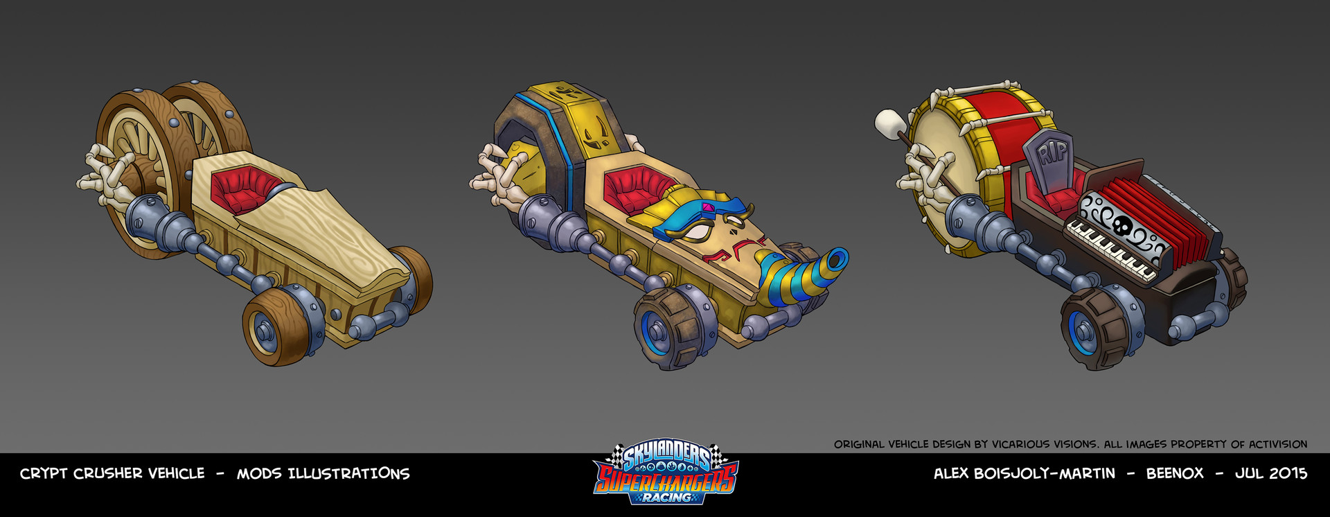 Crypt Crusher mods designs from Skylanders: SuperChargers Racing