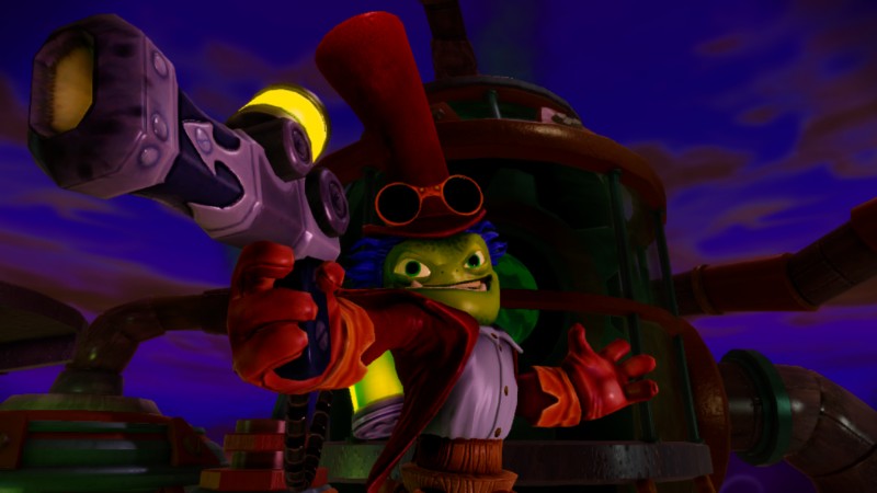 Dr. Krankcase prepares to battle the Skylanders at the Wilikin Workshop
