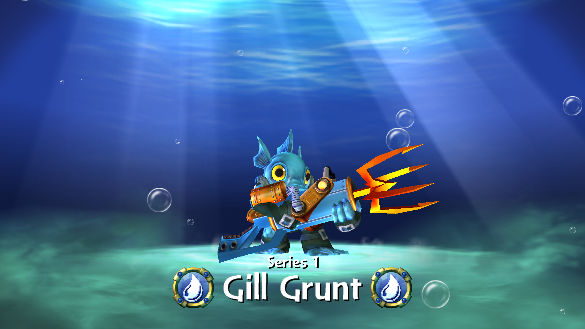 Series 1 Gill Grunt as seen in Skylanders: Giants (fully upgraded on the Harpooner path)