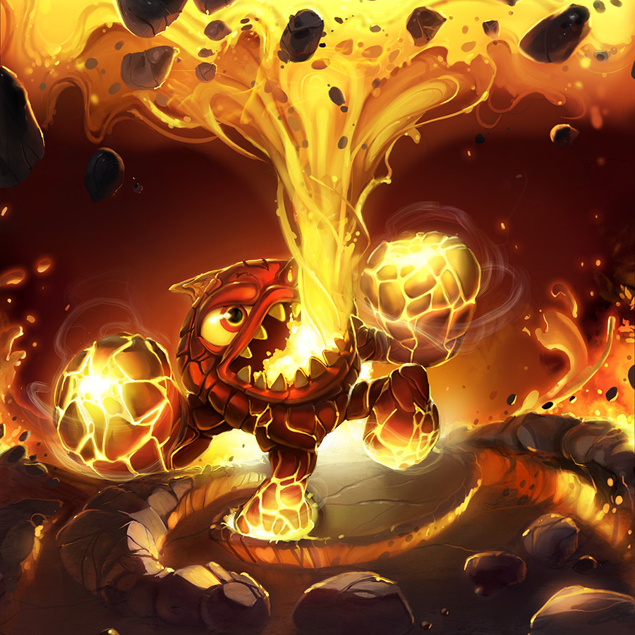Skylanders: Battlecast Pyroclasmic Blast card art by Kelley Harris