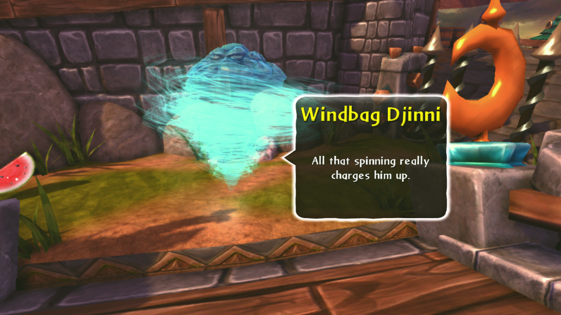 Windbag Djinni's enemy intro at Stormy Stronghold (PlayStation 3 / Xbox 360)