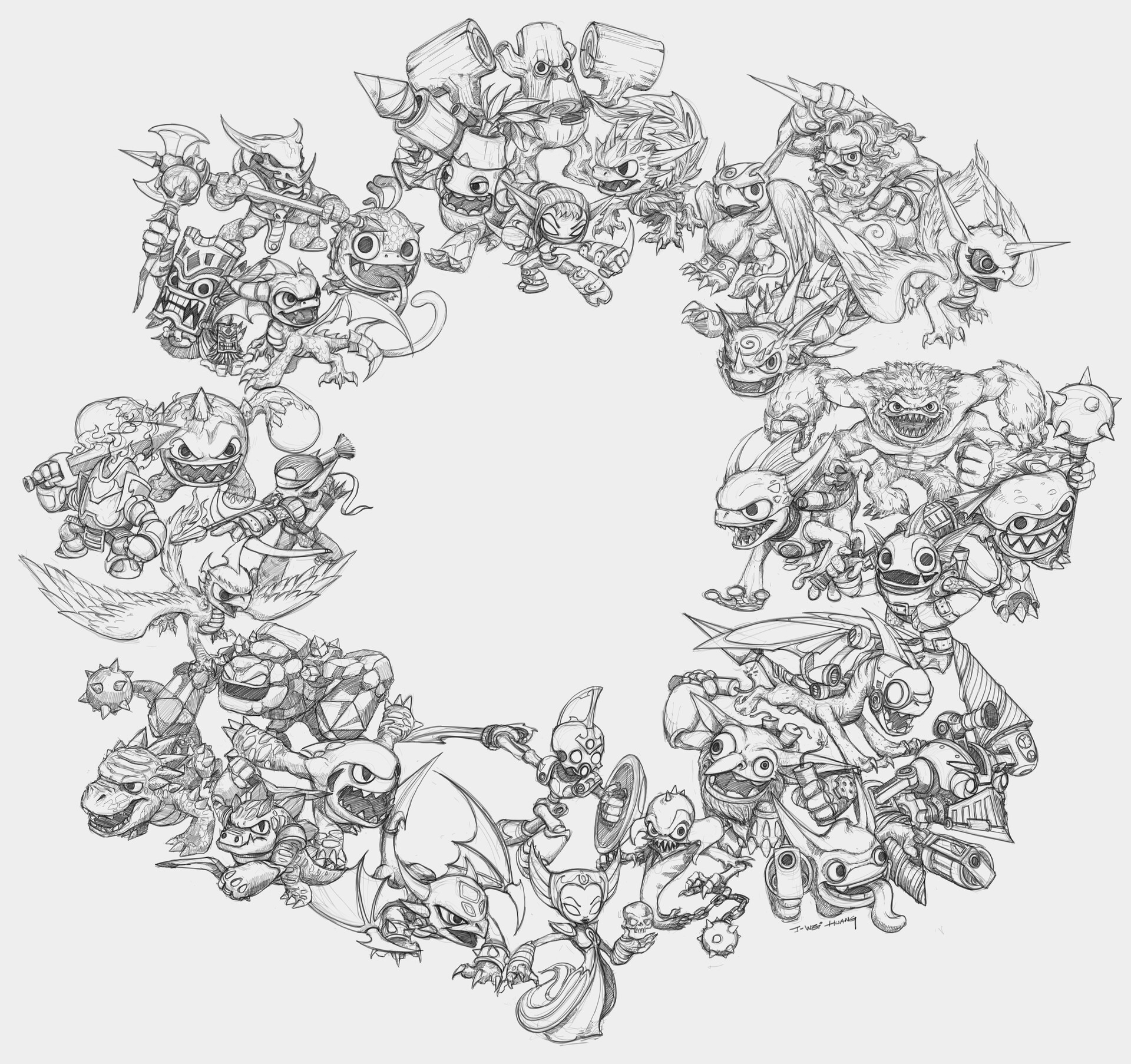 The 32 Skylanders in Skylanders: Spyro's Adventure