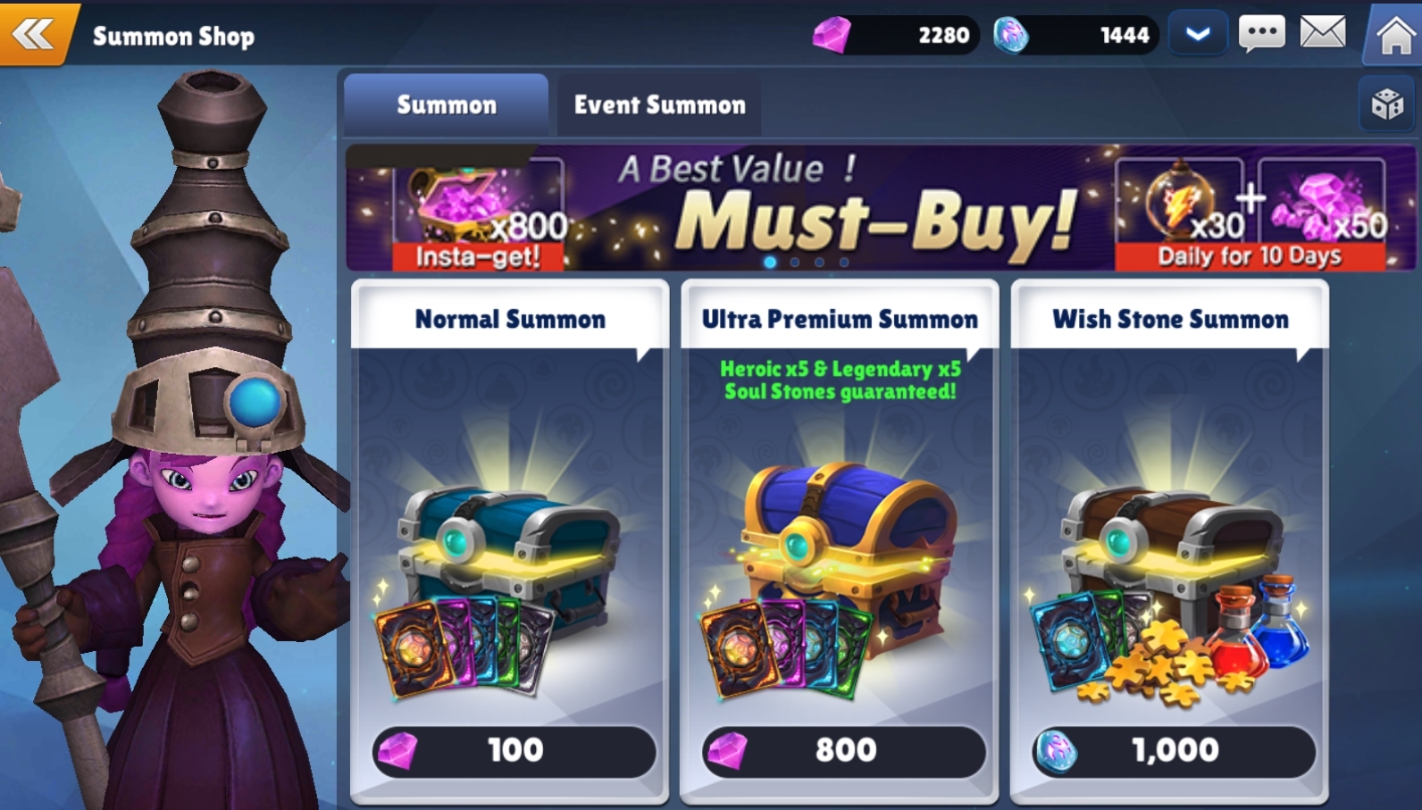 Mags in the beta version of the Summon Shop