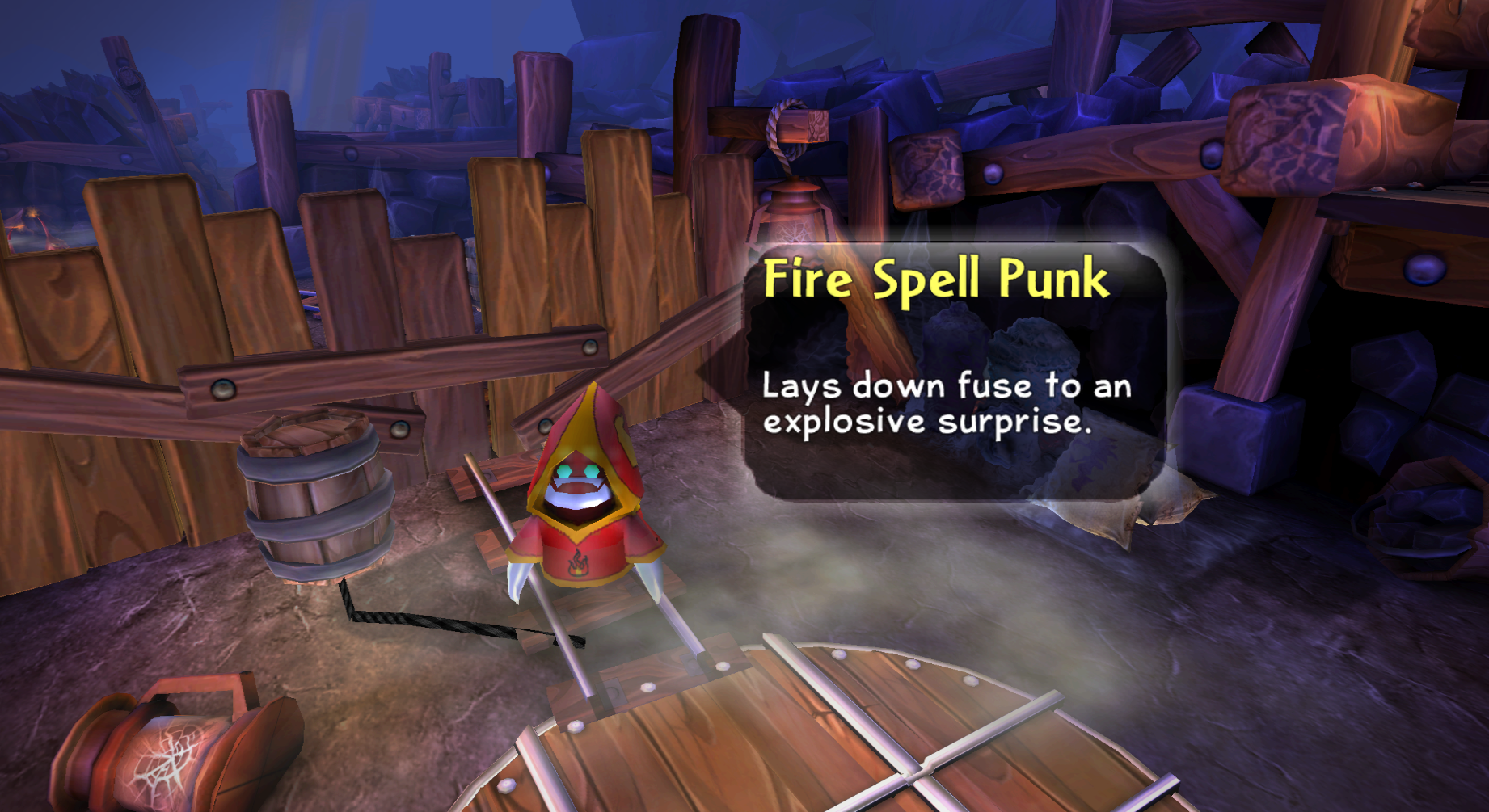 Fire Spell Punk's enemy intro at Lava Lakes Railway (Wii)