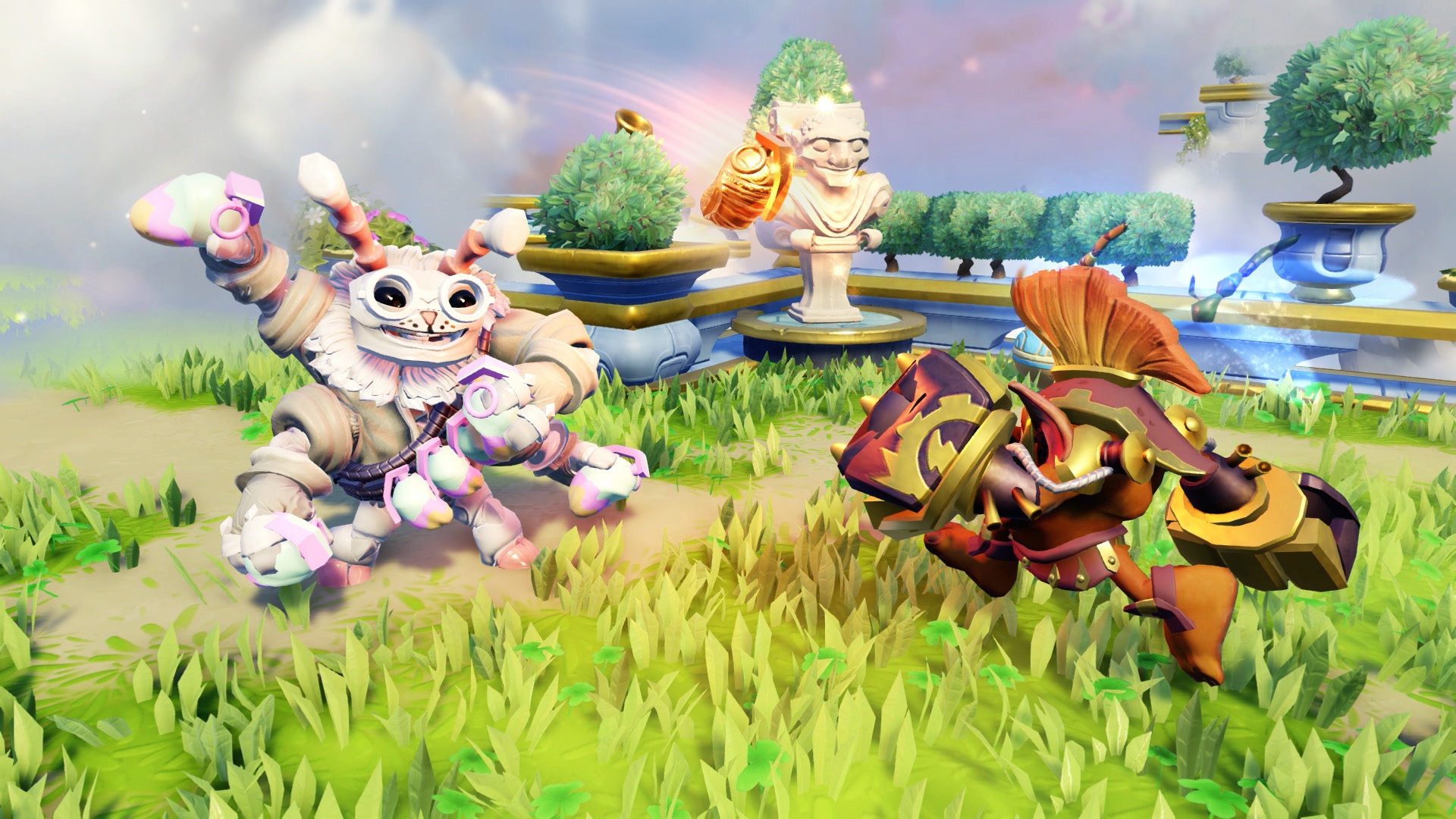 Eggcited Thrillipede attacking an Inflatrator