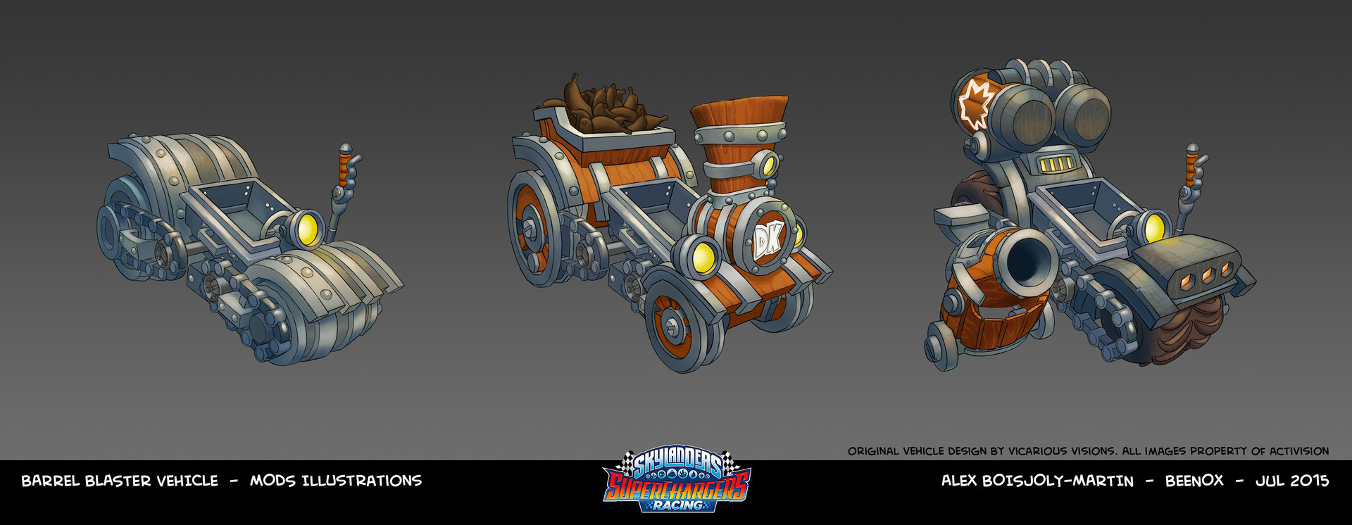 Skylanders: SuperChargers Racing Barrel Blaster mod illustrations by Alex Boisjoly-Martin