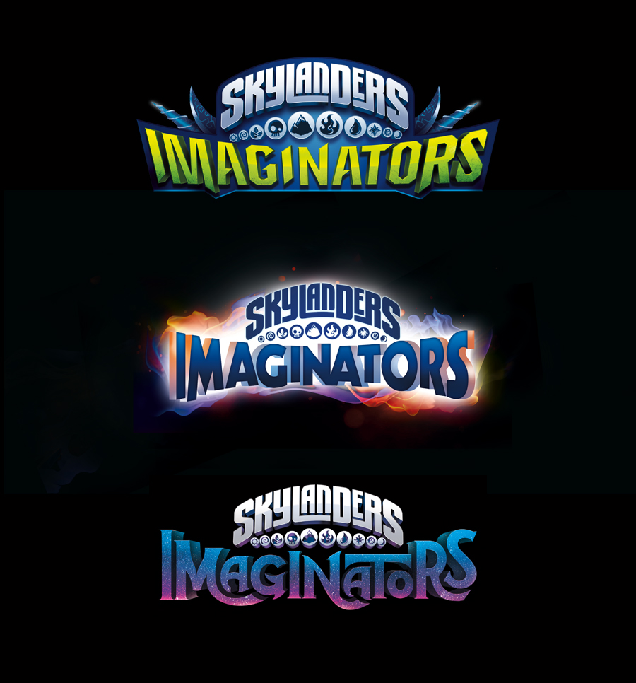Early versions of the Skylanders: Imaginators logo by Krizia