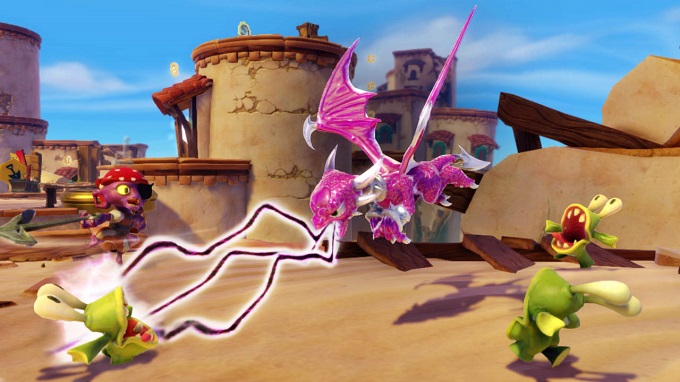 Phantom Cynder taking on a group of Chompies and a Pirate Greeble
