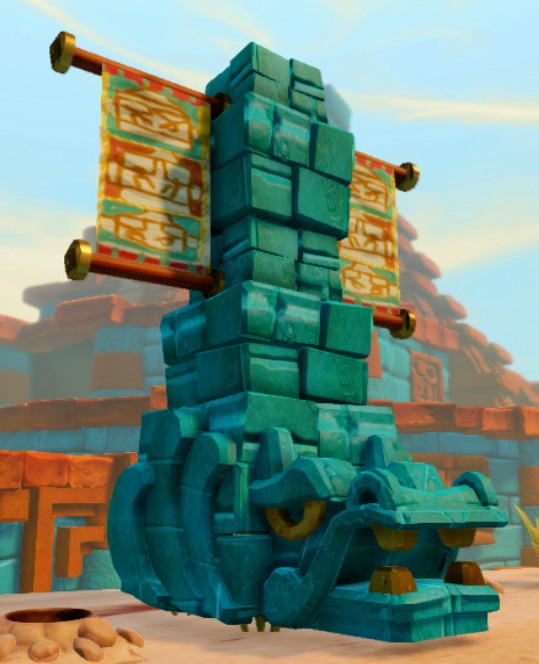 One of the various hippo statues, the base of which is used for the Lair of the Golden Queen's Legendary Treasure.