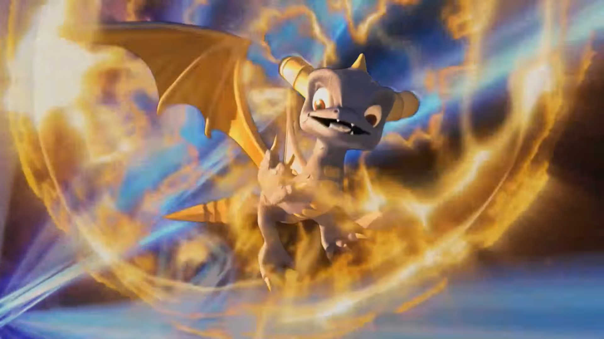 Spyro shrinking as he moves farther from the magic of Skylands