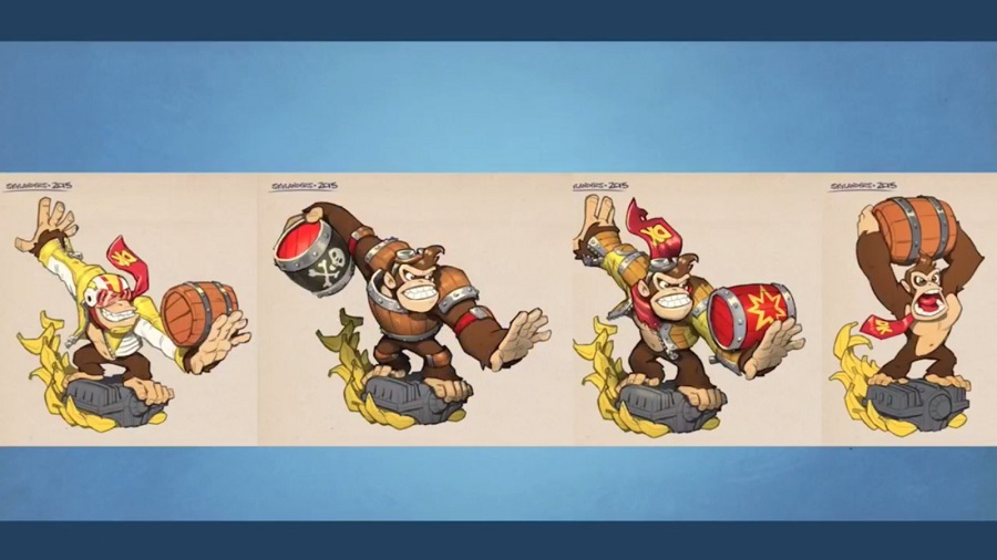 Concepts of Turbo Charge Donkey Kong, including evidence of the scrapped Banana element concept[1]