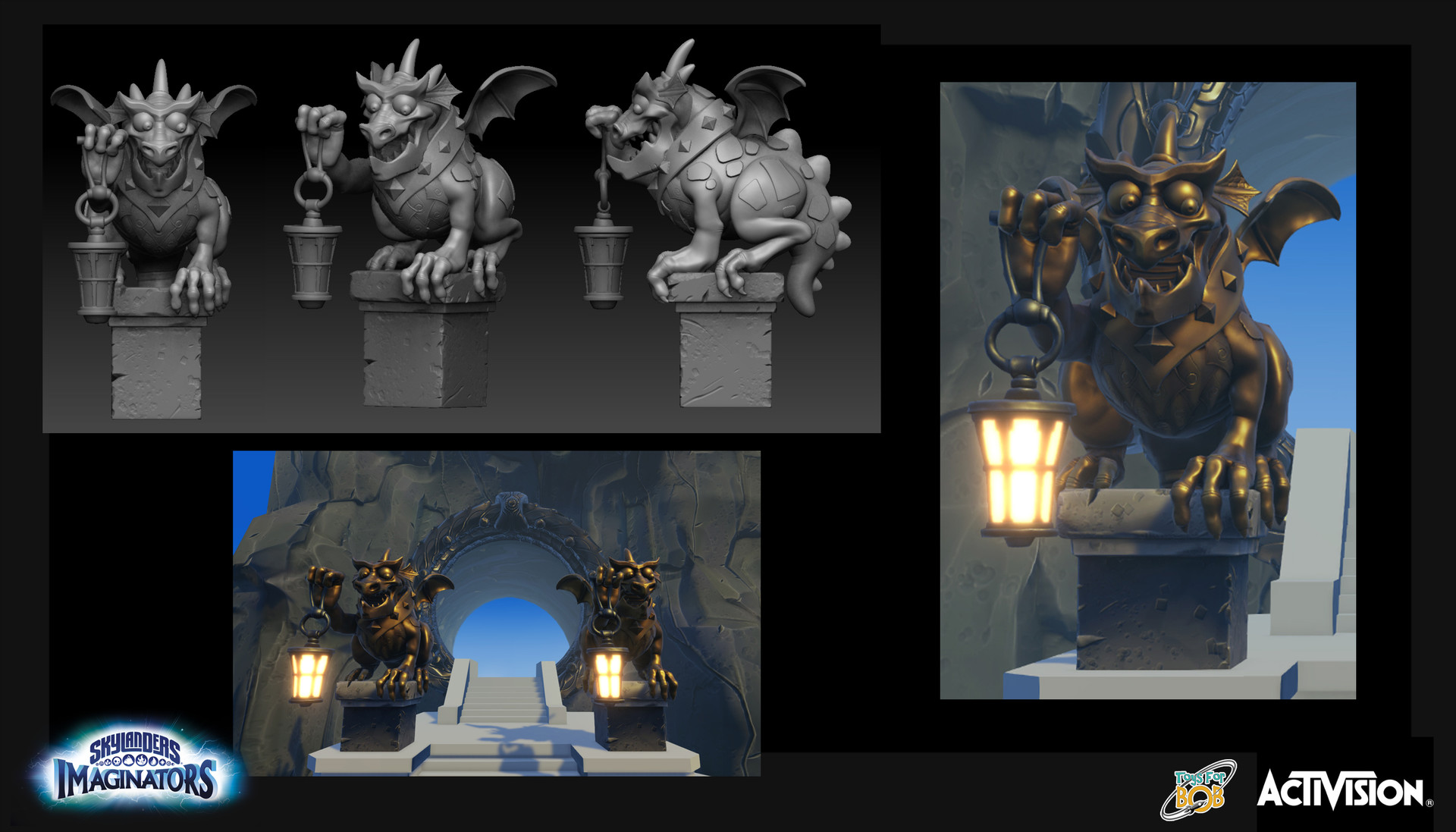Scrapped dragon statue assets by Jamie Burton