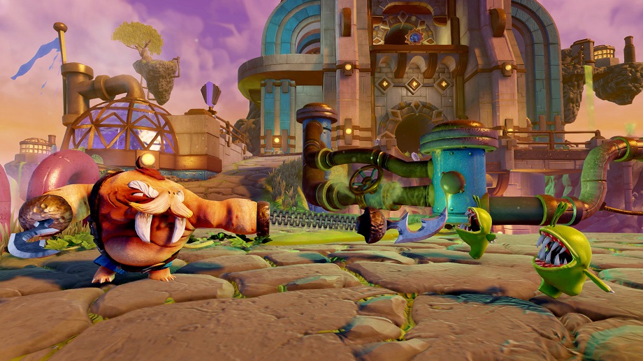 Brawl & Chain attacking two Chompies