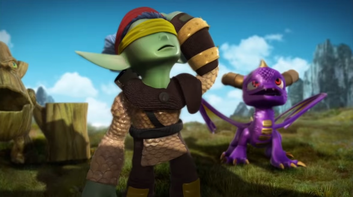 Spyro, Flameslinger, and Stump Smash in the Skylanders: Giants teaser trailer