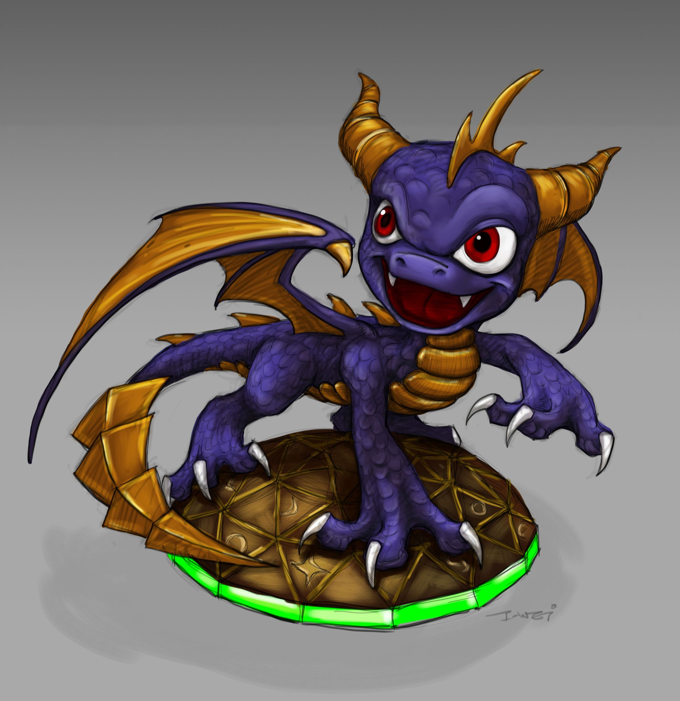 Spyro's toy concept art of his Series 1 figure form