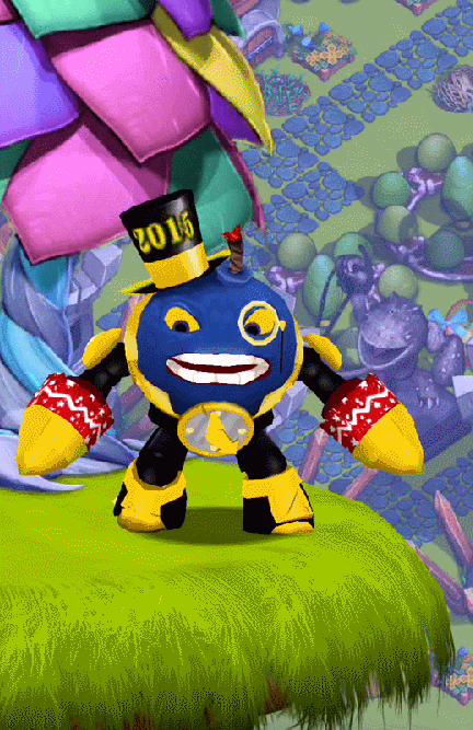 New Year's Countdown's 2015 version idle and poke animation