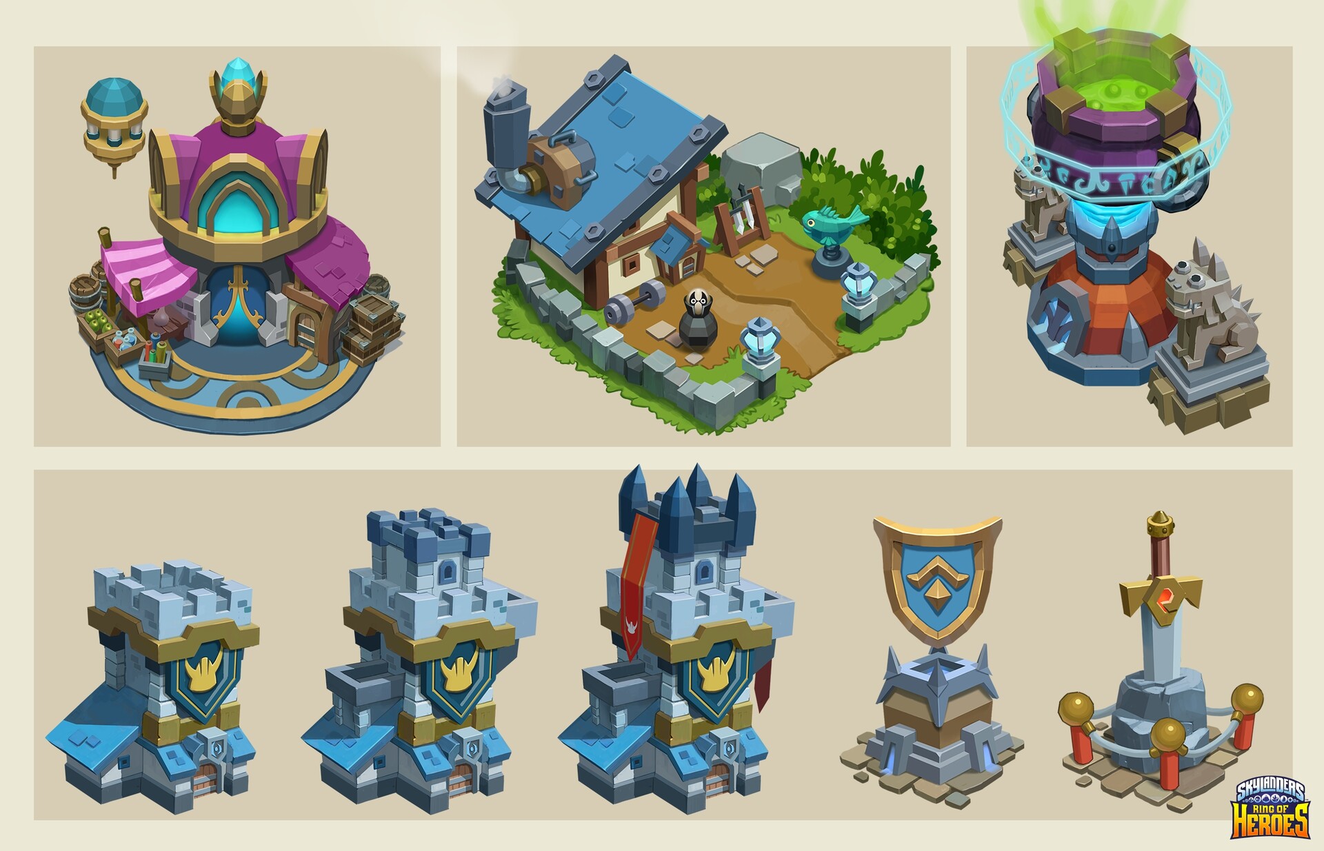 Sky Island facilities concept art by sunjung.