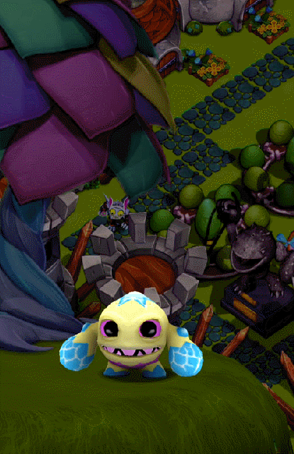 Eggsellent Weeruptor's idle and poke animation in Skylanders: Lost Islands