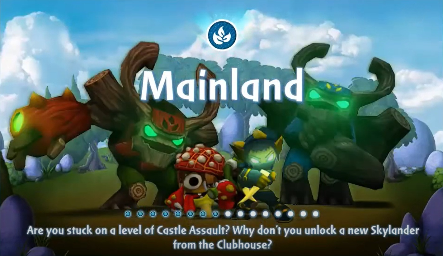 Loading screen in Skylanders: Universe with the Life Skylanders introduced in Skylanders: Giants