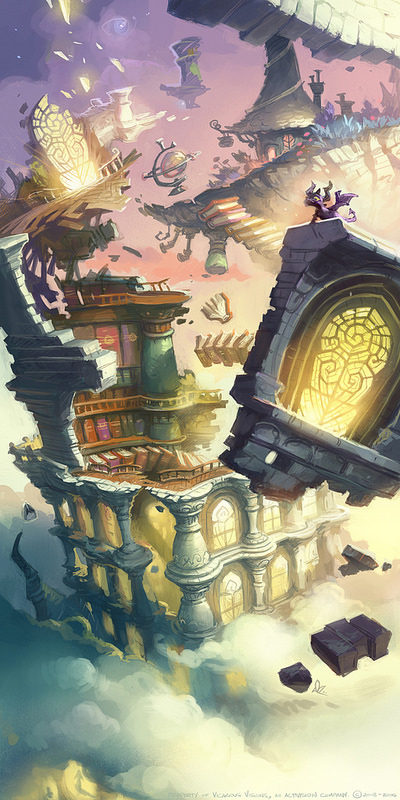 Spell Punk Library exploration art by Dave Phillips