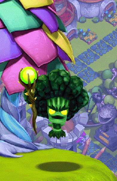 Broccoli Guy's idle and poke animation in Skylanders: Lost Islands