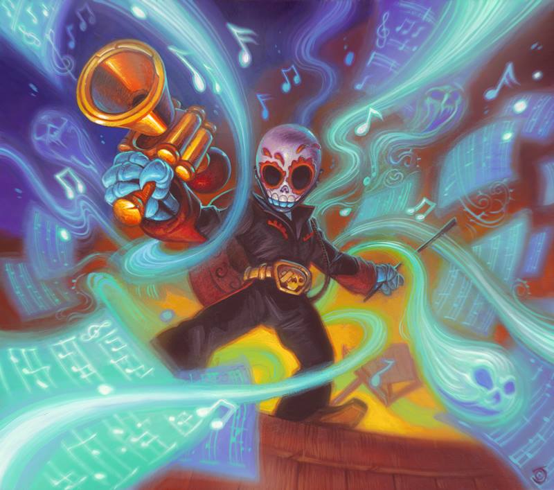 Fiesta's scrapped Battlecast spell, Sinister Symphony, by Chris Seaman