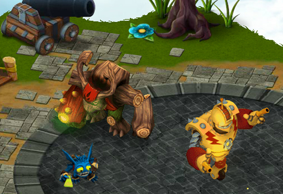 Tree Rex, Pop Fizz, and Bouncer seen in Skylanders: Universe